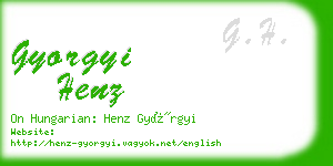 gyorgyi henz business card